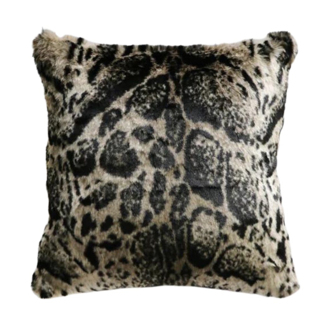 Heirloom Faux Fur Feather Cushion - African Leopard 45cm image 0